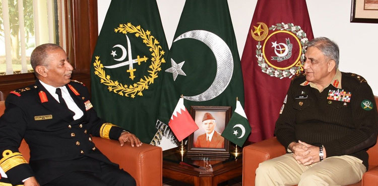 Commander Royal Bahrain Naval Force calls on COAS Bajwa