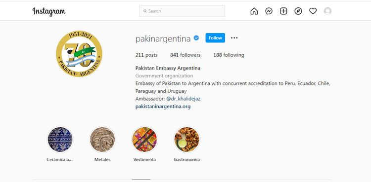 Instagram account of Pakistan's embassy in Argentina hacked