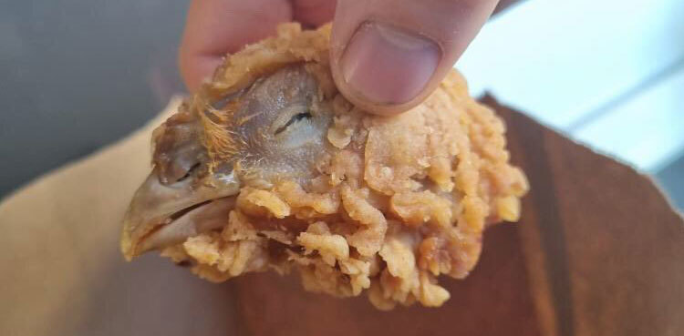 VIRAL: Woman shocked after finding chicken head in fried wings