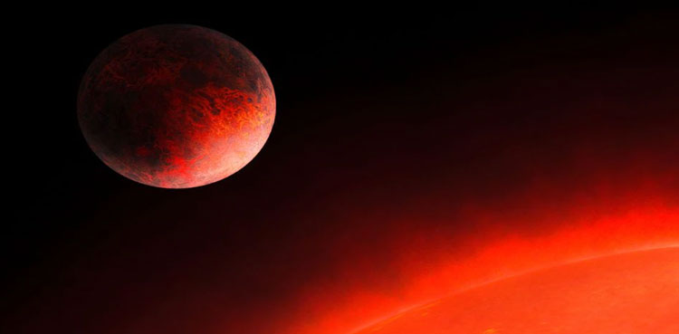 Hot little planet as dense as iron zips around red dwarf star