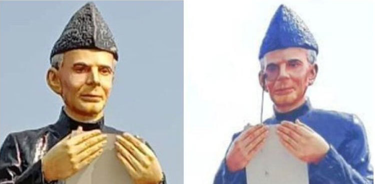Thieves steal glasses from Quaid's statue in Vehari