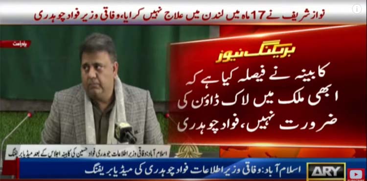 Federal cabinet decides against imposing lockdown in Pakistan