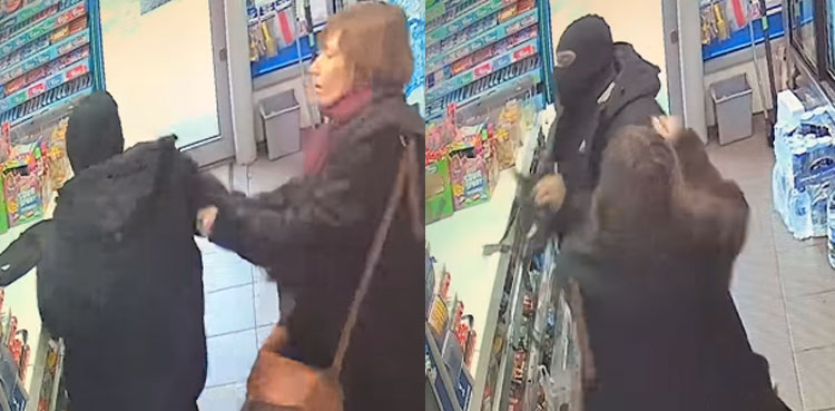 CCTV footage: Customer tackles masked man, thwarts robbery at store
