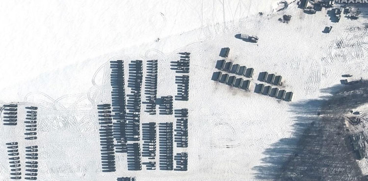 Satellite images show troop deployment to Belarus border with Ukraine ahead of Russian drills