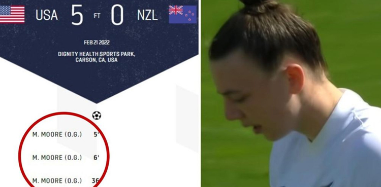 VIRAL: Kiwi footballer does three own goals in She Believes Cup