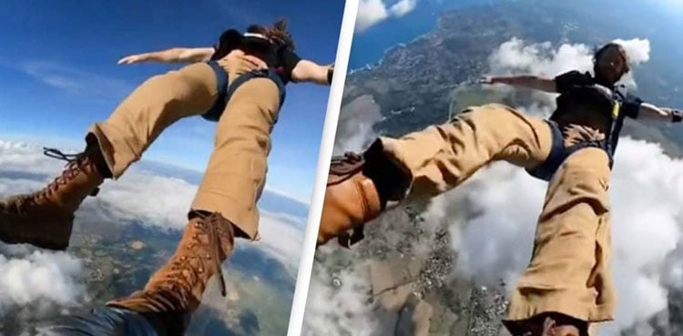 Unbelievable sky-diving footage shows what it's like to touch a cloud