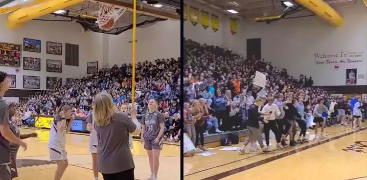 Viral: Blind girl scores at basketball game, crowd goes crazy
