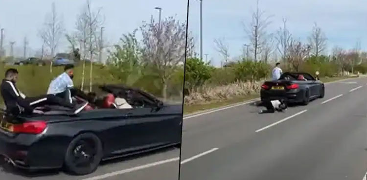 Viral: Man falls from BMW as friend attempts to show off at car meet