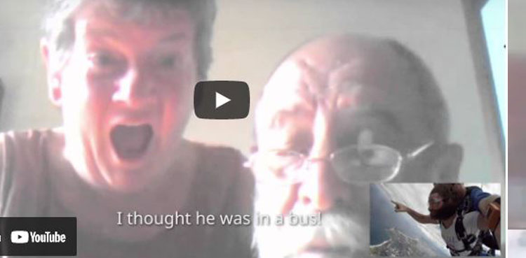 VIRAL: Skydiver videocalls parents moments before jumping out of plane