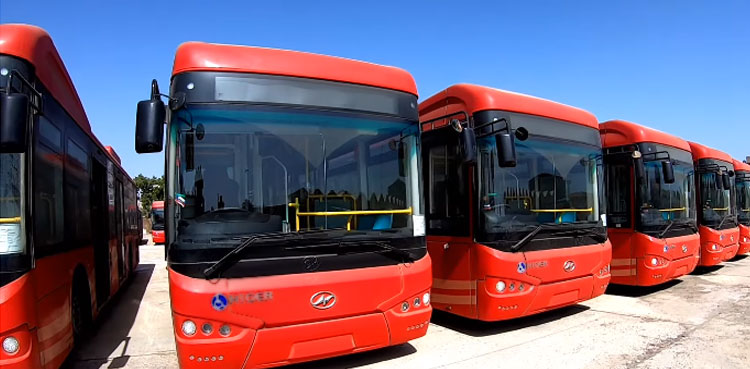 Peoples bus service buses arrive Larkana, inauguration on June 21