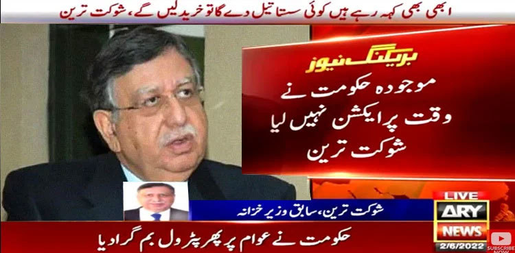 Govt earning Rs50 on petrol, Rs80 on diesel: Shaukat Tarin