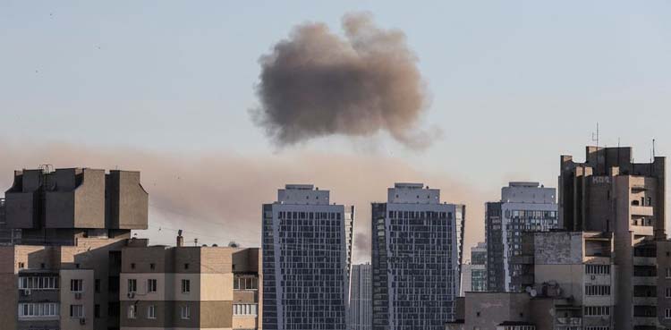 Russian missiles shake Kyiv as world leaders gather in Europe