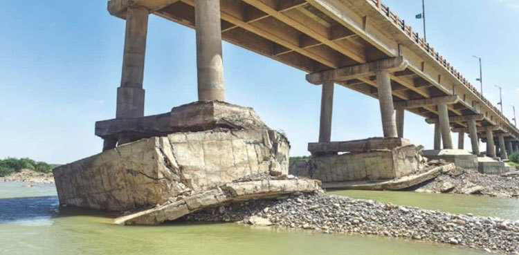 Hub river bridge washed away due to flash floods