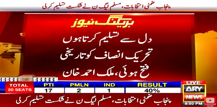 PML-N accepts defeat in Punjab by-polls