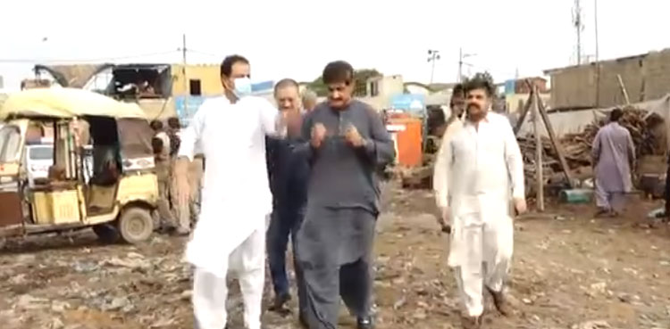 Sindh CM visits Karachi's various area during rain