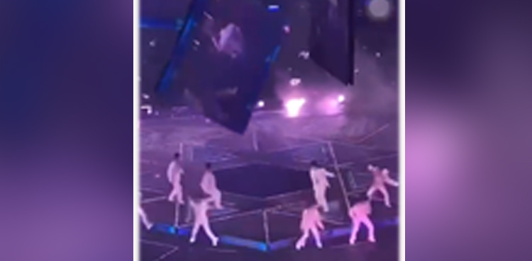 Giant video screen falls during Hong Kong pop concert, dancers hurt