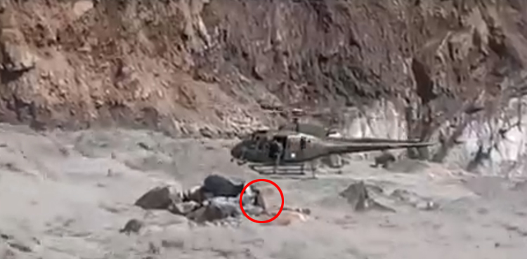 Army aviation pilots rescue stranded individual in Kohistan flood