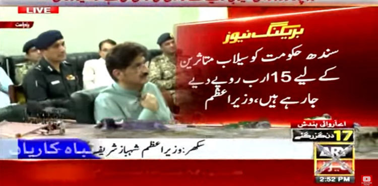 PM Shehbaz announces Rs15 bln grant for Sindh as flood relief