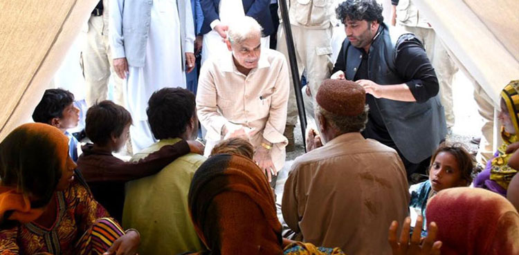 PM Shehbaz arrives in flood-hit Nowshera to review relief operations