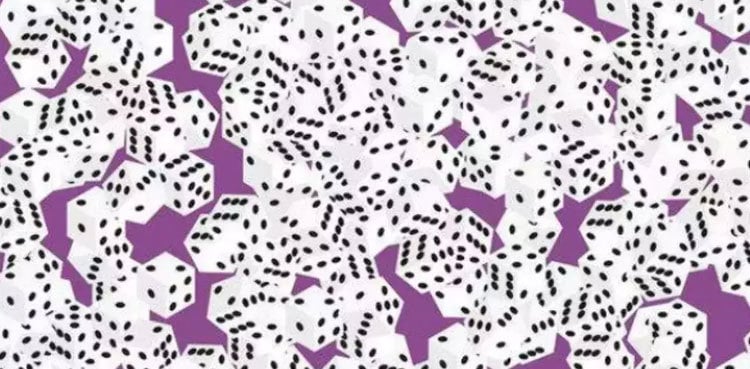 This optical illusion involving dice will show your focus level