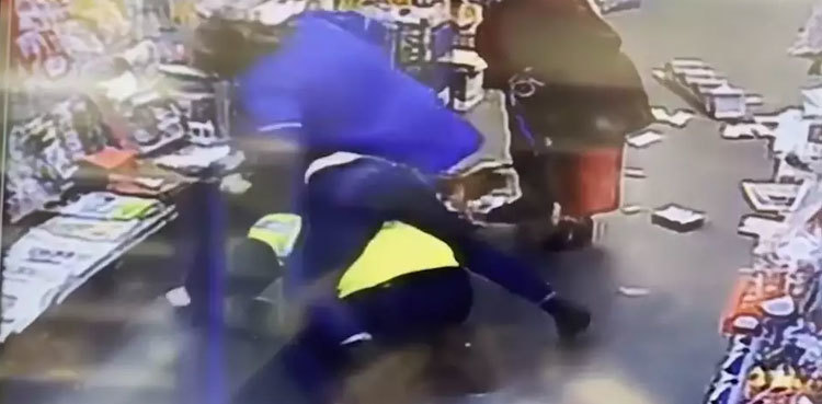 Watch: Elderly woman takes on hammer-wielding thief, sits on him until police arrive