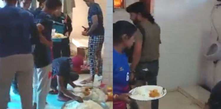 VIRAL: Indian players take food kept on toilet floor