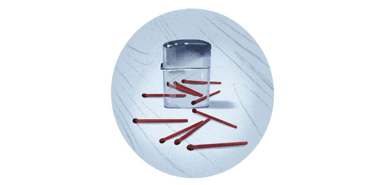 How many match sticks are in this picture?