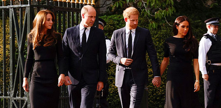 Harry, Meghan join William and Kate on Windsor walkabout