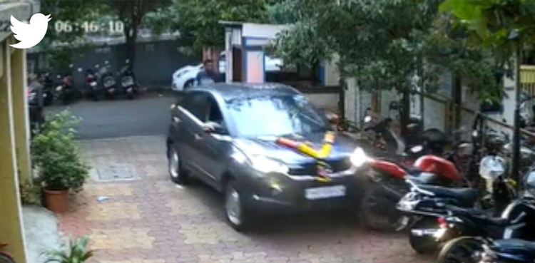Viral: ‘Grand arrival’ goes wrong as car ramps into parked bikes