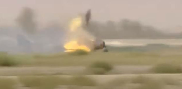 Viral video: Pilot ejects fighter jet after it crashes and catches fire
