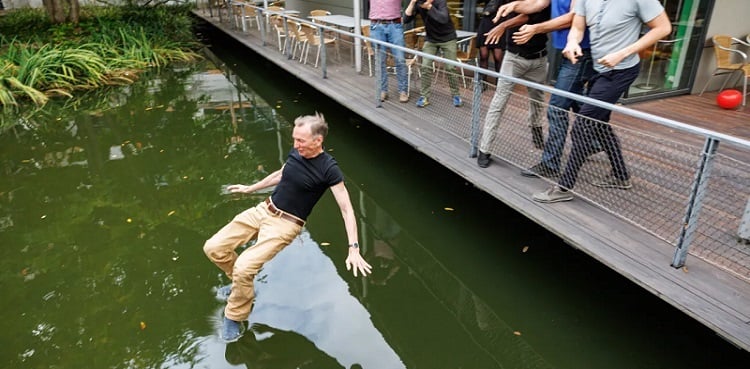 Nobel Prize Laureate thrown in pond to celebrate - Watch