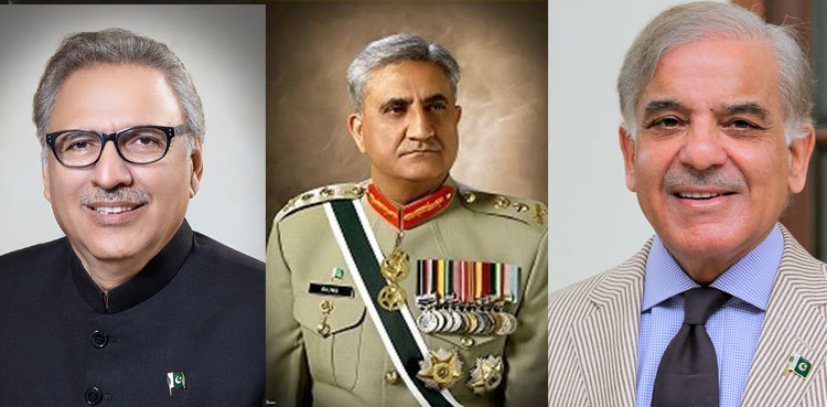 COAS Bajwa holds farewell meetings with President Alvi, PM Shehbaz