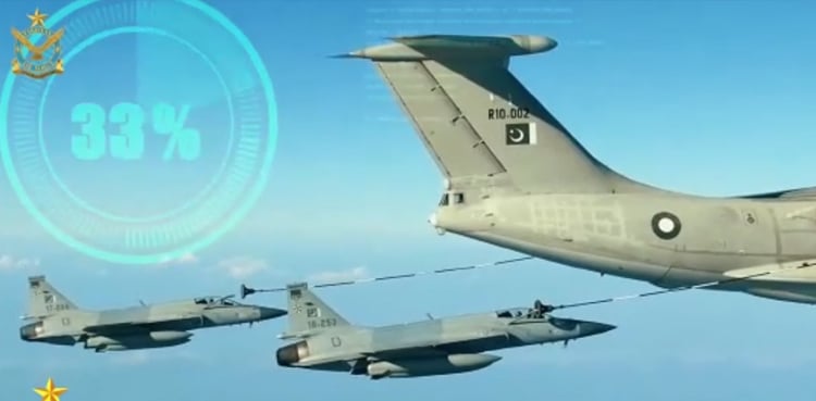 Video: PAF performs air-to-air refuelling during JF-17 aircraft deployment at BIAS 2022