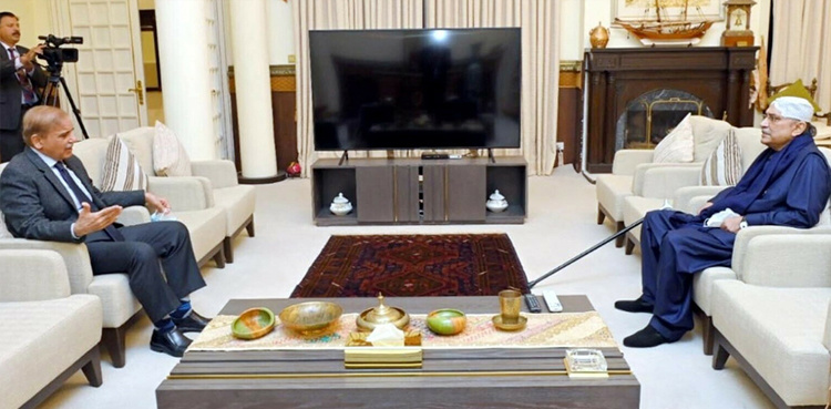 Asif Ali Zardari meets Shehbaz Sharif at PM House