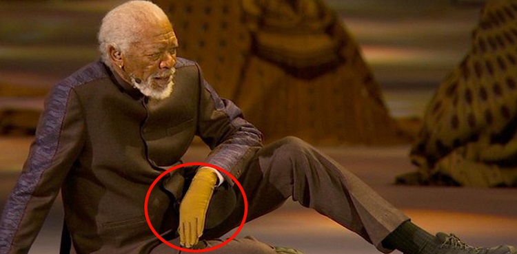 Why Morgan Freeman wore glove during FIFA opening ceremony?