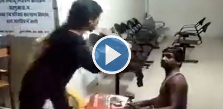 Woman kicks, thrashes man with slippers; video goes viral