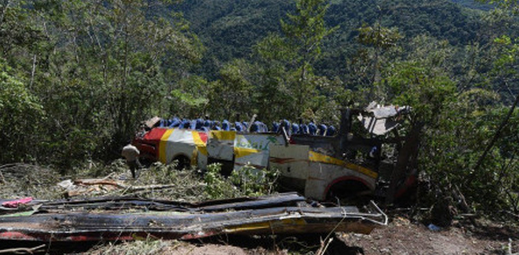Bus plunges off cliff in Bolivia, 11 dead