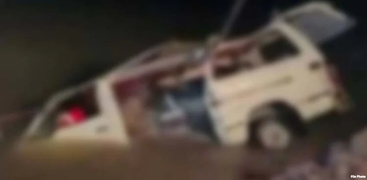 Six die as wedding bus overturns in flood water in Larkana