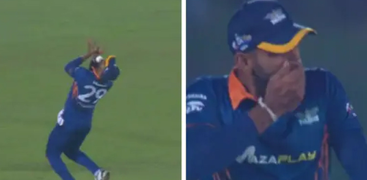 Chamika Karunaratne loses teeth while taking catch, video goes viral