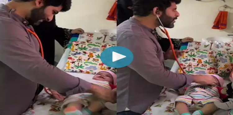Doctor vaccinates baby in funny way, video goes viral