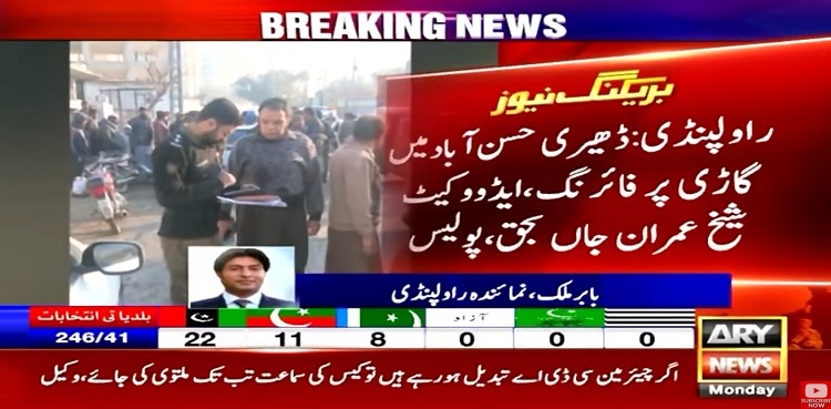 Lawyer shot dead in Rawalpindi