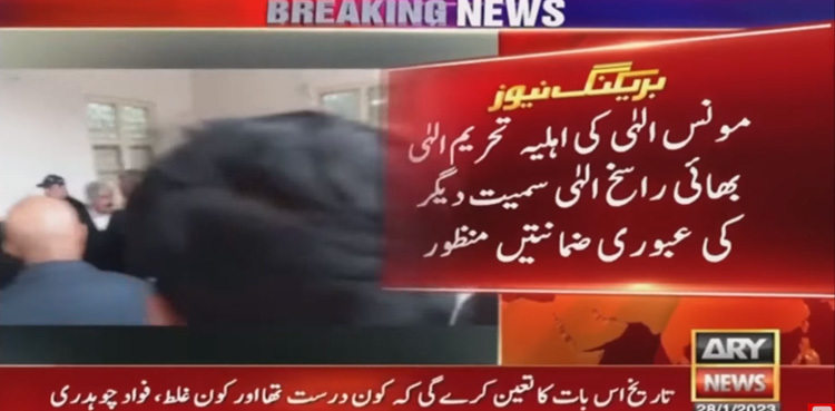 Money laundering case: Court grants interim bail to Moonis Elahi’s wife