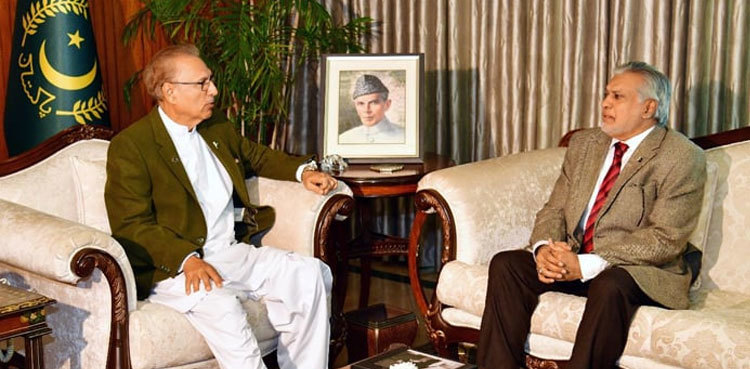 President Arif Alvi, Ishaq Dar discuss Rs170b mini-budget