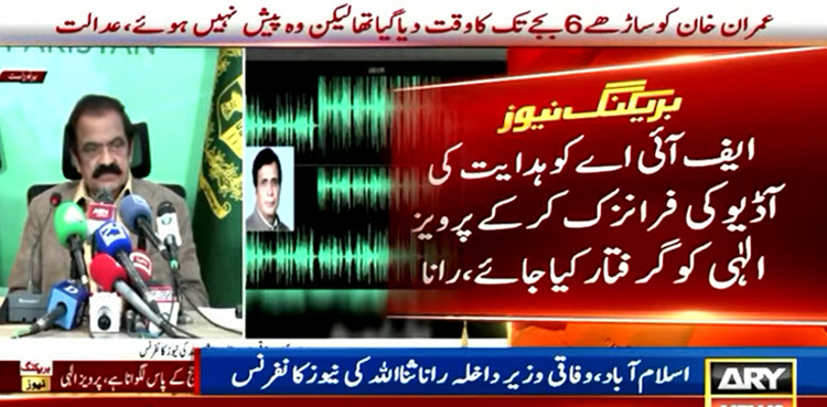 Audio leak: Rana Sanaullah says ‘directed FIA to arrest Pervaiz Elahi’