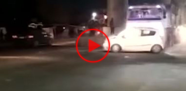 WATCH: Truck drags car for three kilometres; occupants jump out