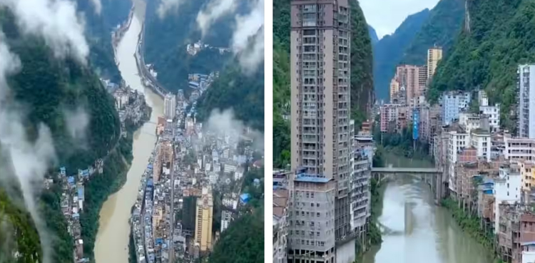 ‘World’s Narrowest City’ below clouds is a visual treat not to missed