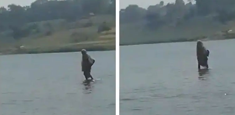Woman "walks" on water, video goes viral