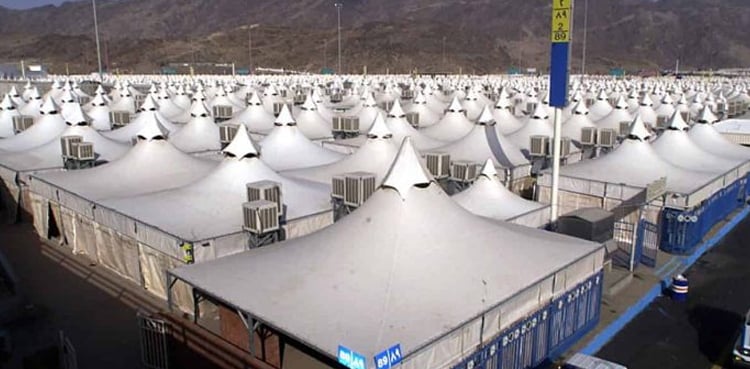 Mina tents being prepared to receive Hajj pilgrims
