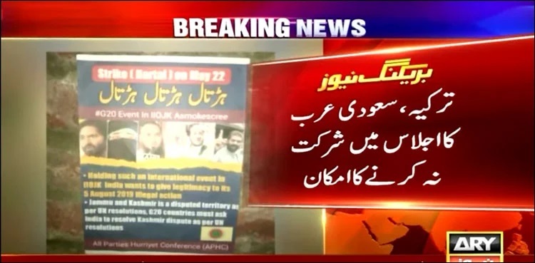 Turkiye, Egypt to skip G20 summit in Indian occupied Kashmir