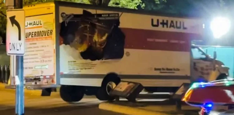 Driver detained as truck crashes near White House; Nazi flag found